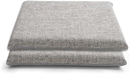 XIEMINLE Seat Pads for Dining Chairs, Soft Chair Pads with Ties, Pillows Chair Cushions, Washable Square Seat Cushions for Indoor Dining Room Kitchen Home Car Office,50*50 *2.5cm,2pcs,Grey1