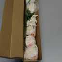 Eyamumo Fake Flowers, Faux Silk Real Touch Artificial Rose Flowers for Decoration DIY, Wedding Party, Home Office Decoration and Dining Table Centerpiece, 7Pcs (WhitePinkEdge-30cm, 30CM) (11.81'')