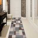 SUPERIOR Clifton Indoor Plush Area Rug, Easy Clean, 2'7"x12', Grey Brown Z