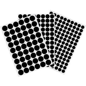 3 Sheets 290 Pcs Screw Hole Cover Stickers, 12 mm/15 mm/21 mm Black Screw Covers Self-Adhesive Caps Wood Stickers for Furniture (Black)