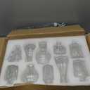 Set of 20 Glass Bud Vases,Small Clear Vases,Wedding Centerpiece Table Decorations,Clear Vintage Embossed Mini Vases,Flower Arrangements in for Party or Home Decor