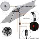 Blissun 7.5 ft Solar Umbrella, 18 LED Lighted Patio Umbrella, Table Market Umbrella