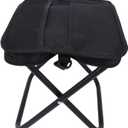 Drfeify Foldable Backpack Stool, 2 in 1 Portable Oxford Fabric Folding Stool Sling Bag with Pocket for Camping Hiking (Black)