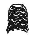 Halloween Bat Car Seat Cover Baby Fashion Carseat Cover for Winter Nursing Cover Newborn Shower Gift (One Size)