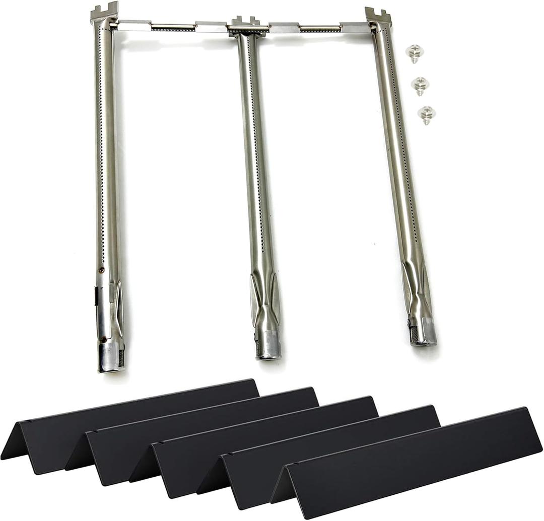 Direct Store Parts Kit DG268 15.3 7636 Porcelain Steel Flavorizer Bars and 69787 Grill Burner Tubes for Weber Spirit & GS4 Spirit II 300 Series Spirit E-310 E-320 S-320 E/S330 with Front Control