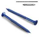 35Pcs 1/4 x 3-1/4 Inch Concrete Screws Anchor with Drill Bit, Blue Flat Head Masonry Brick Stucco Cement Block Screws, Diamond Point