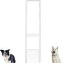 Large Dog Door for Sliding Glass Door,Doggy Door for Sliding Doors, Adjustable Height 75.2 to 80.51 Pet Door for Patio Slider,Sliding Glass Dog Door