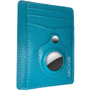ARCWOR Slim Wallet AirTag Holder Minimalist Front Pocket RFID Blocking Men and Women Leather Wallets