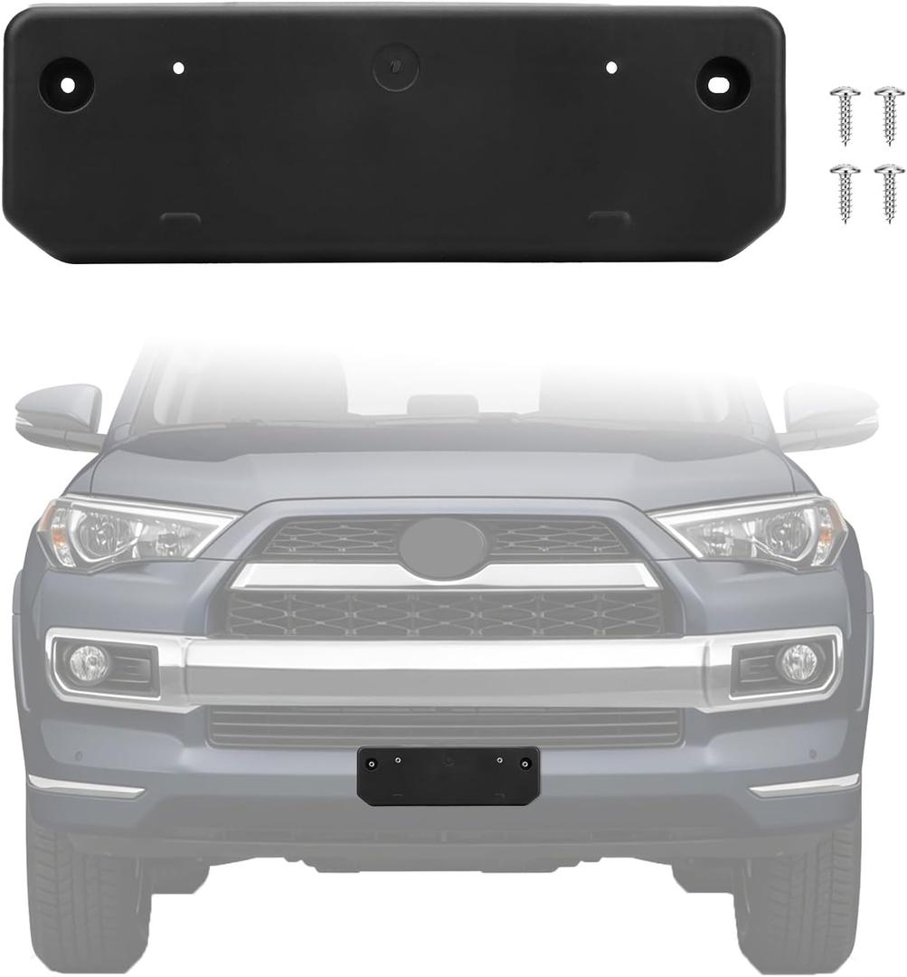 Front License Plate Bracket Compatible with Toyota 4Runner Limited 2014-2024, TRD Sport 2022-2024, Nightshade 2020-2022, Front Bumper License Plate Holder Bracket, OE Replace# 5211435050, TO1068133