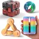 JOYBLI- Handheld Fidget Toy for Adults , 4PC Fidget Toys Set Fidgets for Classroom, Finger Spinners,Infinity Cube, Fidget Cube, Stress Relief Desk Cool Gadget for Kids Teen