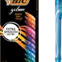 BIC Gelocity Quick Dry Assorted Colors Gel Pens, Medium Point (0.7mm), 12-Count Pack, Retractable Gel Pens With Comfortable Full Grip