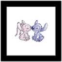 Trends International Gallery Pops Disney Lilo & Stitch - Angel and Stitch Color Sketch Wall Art Wall Poster, 12" x 12", Black Framed Version