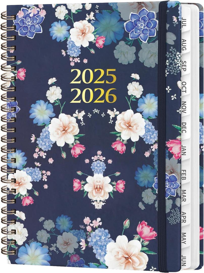 Academic Planner 2025-2026, Weekly and Monthly Agenda Planner, Daily Calendar Planning Notebook (July 2025 - June 2026), School Teacher Student Supplies, A5 (6.2" x 8.5") (W-Dark Blue)