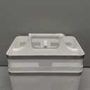 BYUNER 2Pack Shower Caddy Dorm: Portable Bathroom Caddy Organizer with Handle and Holes, Plastic Cleaning Caddy, Hard Shower Basket Storage Tote for Toiletry, College Dorm Room Essentials White/Silver