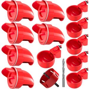 2 x Chicken Feeder No Waste Automatic Poultry Feeder DIY Chicken Feeders and Waterer Set 6 Chicken Feeders Ports Auto Chicken Feeder Kit