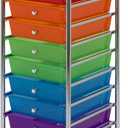 Honey-Can-Do CRT-02214 Rolling Office Organizer, 10-Drawer,Multicolored