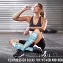 6 Pack Copper Compression Socks for Women and Men Circulation-Best Support for Medical,Running,Nursing,Athletic, Size L/XL