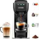 Warriors1 4-in-1 Coffee Maker & Espresso Machine for Pods & Grounds, 20 Bar | Fits K Cup/Nespresso/Dolce Gusto Pods/Ground, 3 Cup Sizes & Custom Vol/Temp, 5.3" W for Kitchen/Office/Dorm