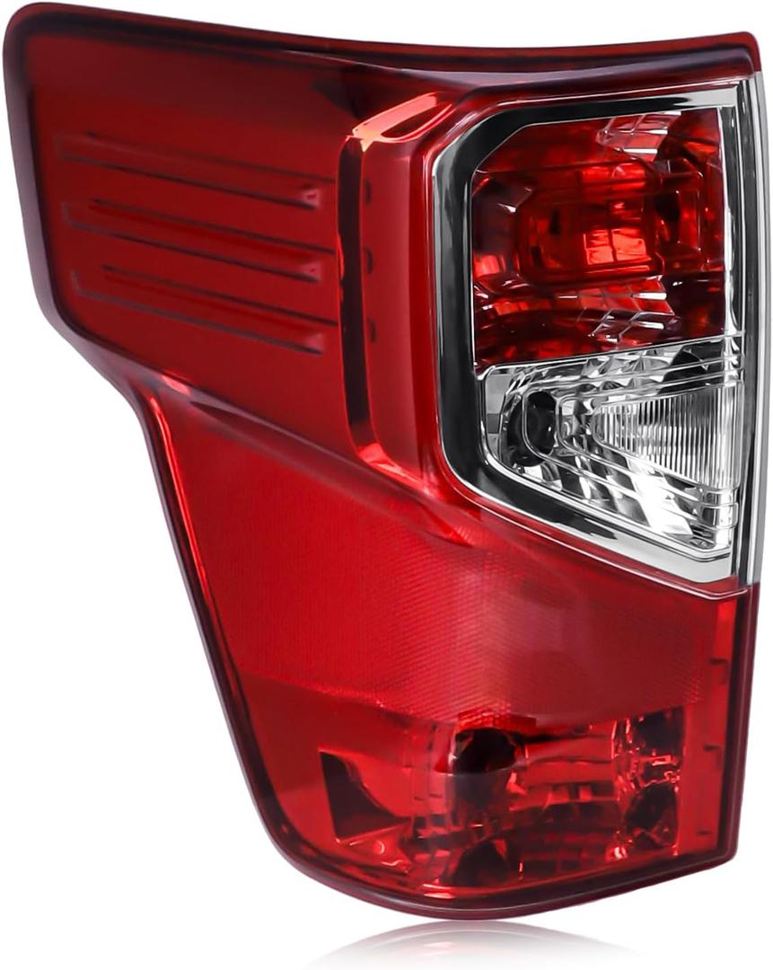 Tail Light Assembly Compatible with Nissan Titan 2017-2023 / Titan XD 2016-2023, Halogen Type Rear Lamp with Bulbs Replacement for 26555-EZ23D NI2801212, Red+Red Lens, Left Driver Side
