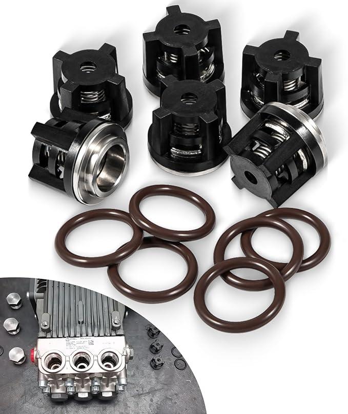 AR1828 Water Pressure Washer Pump Check Valve Kit with O-Rings Compatible with Annovi Reverberi 18mm RKV, RRV, XRC, XRCA Series Pumps, 70-0179 Pressure Washer Valve Kit AR1828