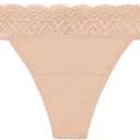 Thong Underwear, Holds up to 100ml or 6tbps or 1/4 Cup Worth of Liquid*, Lightest Absorbency Incontinence Underwear for Women, FSA HSA Approved Feminine Care, Beige, Large
