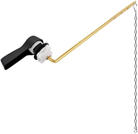 Hibbent Universal Metal Front Mount Toilet Handle Replacement Kit, Brass Toilet Flush Tank Lever with Stainless Steel Flapper Chains for Most Toilets, Oil-Rubbed Bronze Finish