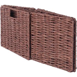 Ergode Tessa 3-Pc Woven Rope Basket Set - Stylish & Foldable - Perfect for Organizing - Walnut Finish