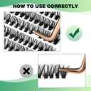 KEYYOU Lash Clusters 300pcs Individual Lashes, 40D 0.07D Curl 12mm DIY Eyelash Extension, Soft & Natural Volume Cluster Lashes with Large Tray
