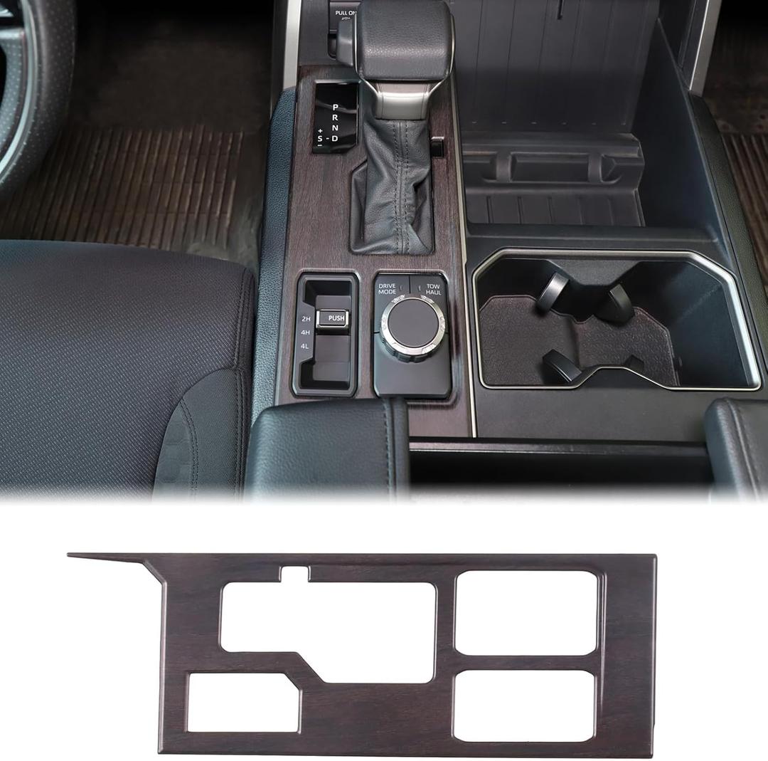 Aunginsy Central Control Gear Shift Panel Trim Cover Compatible with Toyota Tundra/Sequoia 2022-2025 Car Gear Shifter Console Anti-Scratch Panel Frame Decorative Sticker Protection ABS Accessories (Oak Grain Pattern)