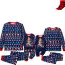 Paw Patrol Family Matching Christmas Pajamas Set for Holiday Mommy and Me Cartoon Print Cozy PJs for Kids & Adults (X-Small, Deep Blue)