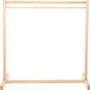 Kisangel Wooden Doll Clothes Hanging Rack - 15.74 X 15.74 X 7.87 Inch Doll Garment Organizer for Dollhouse, DIY, and Display - Khaki