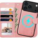 OCASE for iPhone 17 Pro Max Detachable Wallet Case with Card Holder, 2 in 1 PU Leather Flip Folio with RFID Blocking Stand Wrist Strap Shockproof Phone Cover 6.9 Inch 2025, Light Pink