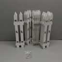 Sasylvia Christmas Wooden Tree Fence with LED String Light Xmas Wooden Picket Fence Holiday Indoor Garden Fence for Christmas Tree Garden Grass Lawn Party Decorations(Height 16 inch, Length 11 FT)