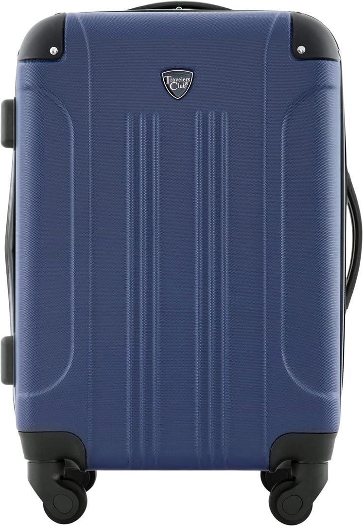 Travelers Club Chicago Hardside Expandable Spinner Luggage, Navy Blue, 20" Carry-On (20" Carry-On, Navy Blue)