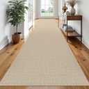 EARTHALL Runner Rug 3x20 Ft Washable Runners for Hallways Extra Long Woven Non Slip Entryway Runner Braided Kitchen Runner Indoor Outdoor Carpet Runners for Hotels, Officel, Stair, Send/Beige