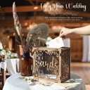 OurWarm Wedding Card Box for Reception, Wooden Gift Box Card Holder with Acrylic Window, Vintage Envelope Money Box for Rustic Wedding Graduation Party Birthday Baby Shower Decorations