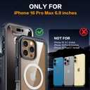 for iPhone 16 Pro Max Case,Built-in 9H Tempered Glass Screen Protector + Privacy Screen Protector, [Military Grade Protection] Shockproof Anti Spy Magnetic Back Phone Case, Black