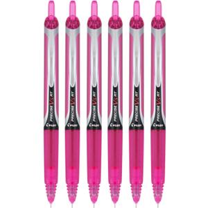 PILOT Precise V5 RT Refillable & Retractable Liquid Ink Rolling Ball Pens, Extra Fine Point (0.5mm), Pink Ink, 6-Pack