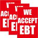 3 Pack We Accept EBT Poster, 24" x 36"