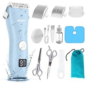 Baby Hair Clippers, Professional Quiet Hair Trimmer for Kids and Toddler, Waterproof & Rechargeable Cordless Hair Cutting Machine for Children, with LCD Display without cord