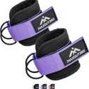 2 x Gym Ankle Straps for Cable Machines, Thick Padded Ankle Cuff Cable Attachment for Booty Workouts, Kickbacks, Hip Abductors, Lower Body Exercises