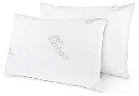Zen Bamboo Gel Extra Soft Pillow with Viscose Made From Bamboo Cover, King, Set of 2