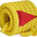 X XBEN Tug of War Rope with Flag for Kids, Teens and Adults 20FT, Soft Cotton Rope Games for Team Building Activities, Family Reunion, Birthday Party Yellow