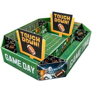 Joypitchever Football Party Decorations, Large Snack Food Tray with 9 Compartments for Birthday Flavors, Tailgate Game Day