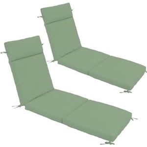 Chaise Lounge Cushion 80x26x3 Inch ?Set of 2 Outdoor Lounge Chair Cushions, Lounger Pad Replacement with Fade-Resistant, Removable & Machine-Washable Covers, Ideal for Patio Chaise Chairs, Sage Green