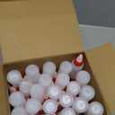 Honeydak 50 Pcs 2 oz Boston Dispensing Squeeze Bottles Empty Plastic Squeeze with Twist Cap Small Clear Bottle Round Bottles with 2 Funnels for Liquids Oils arts Kitchen Household(Red)