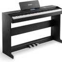 Donner DDP-95 Digital Piano with 88 Key Weighted Keyboard, Beginner Full Size Electric Piano Keyboard Boast Wireless Connection, 4.3" LCD, Record, 610 Tones, 600 Rhythms, 3 Piano Teaching Modes, Black