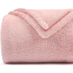 Plush Fleece Throw Blanket for Couch and Bed, Fluffy Fuzzy Cozy Queen-Size Soft Blankets All Season Use (60x80 Inches,Pink)