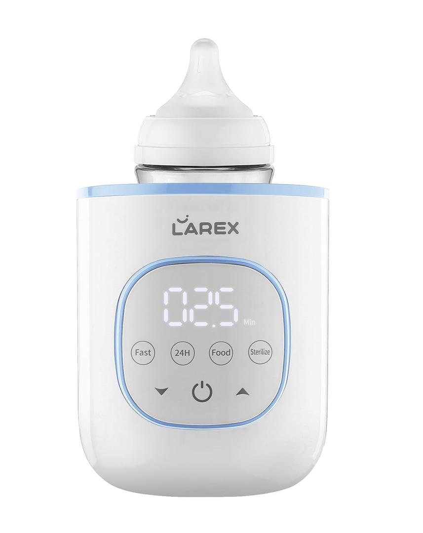 LAREX Bottle Warmer, Fast Baby Bottle Warmer for Breastmilk and Formula, with Timer and Accurate Temp Control, 8-in-1 Baby Milk Warmer BPA Free with Digital Display, Bottle Warmers for All Bottles (Blue)