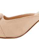 VETASTE Women's Heeled Mules Pointed Toe Suede Buckle Slip On Sandals Kitten Heels Party Wedding Shoes, 10, Beige